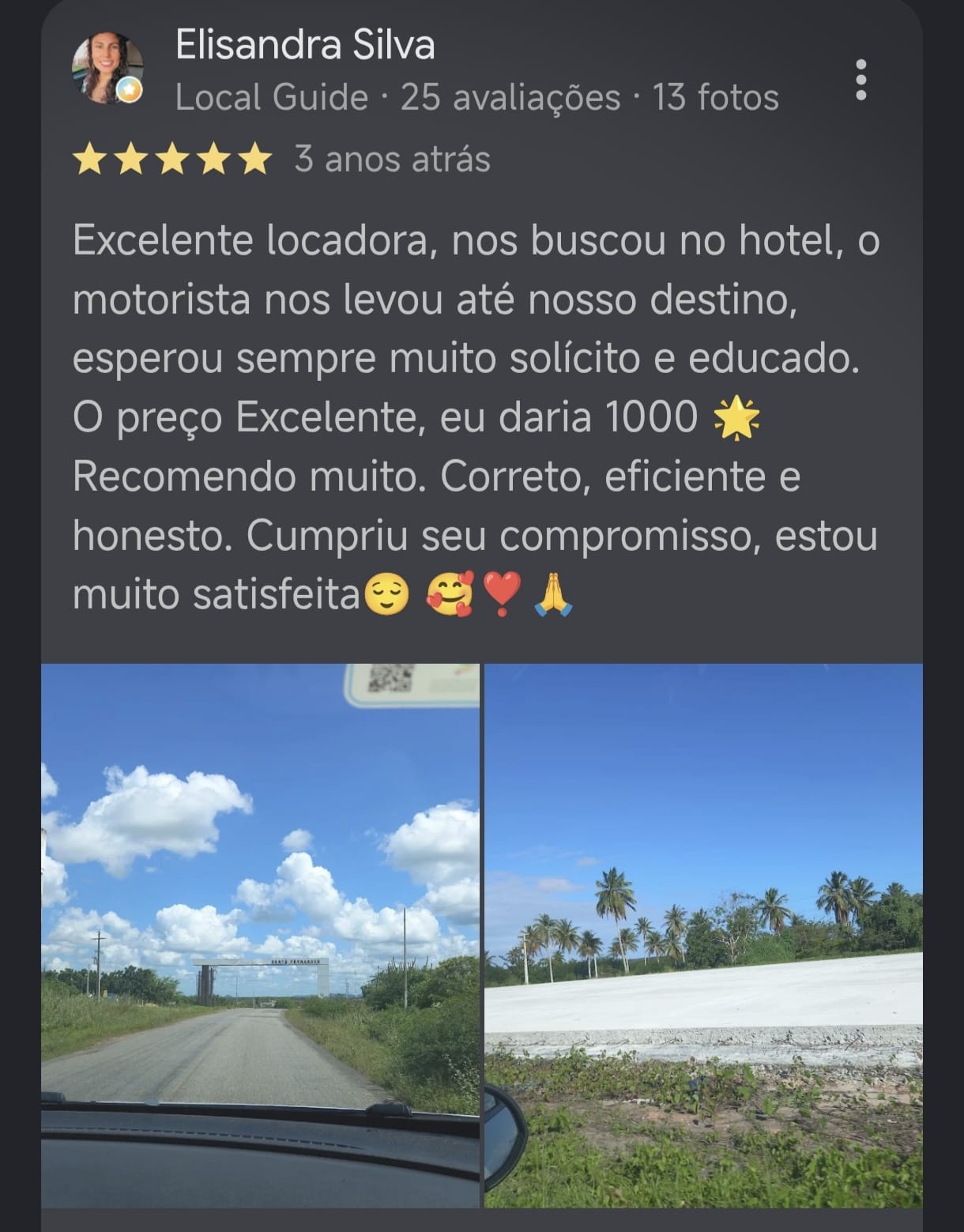Avaliação de cliente no Google